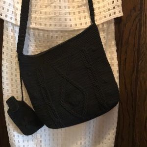 Crocheted bag with attached coin bag
